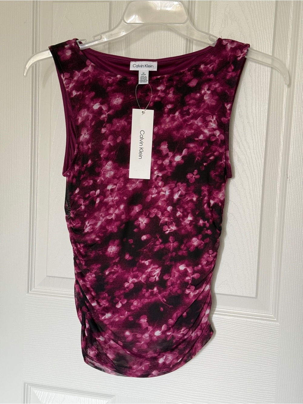 Calvin Klein Magenta Floral Print Sleeveless Tank